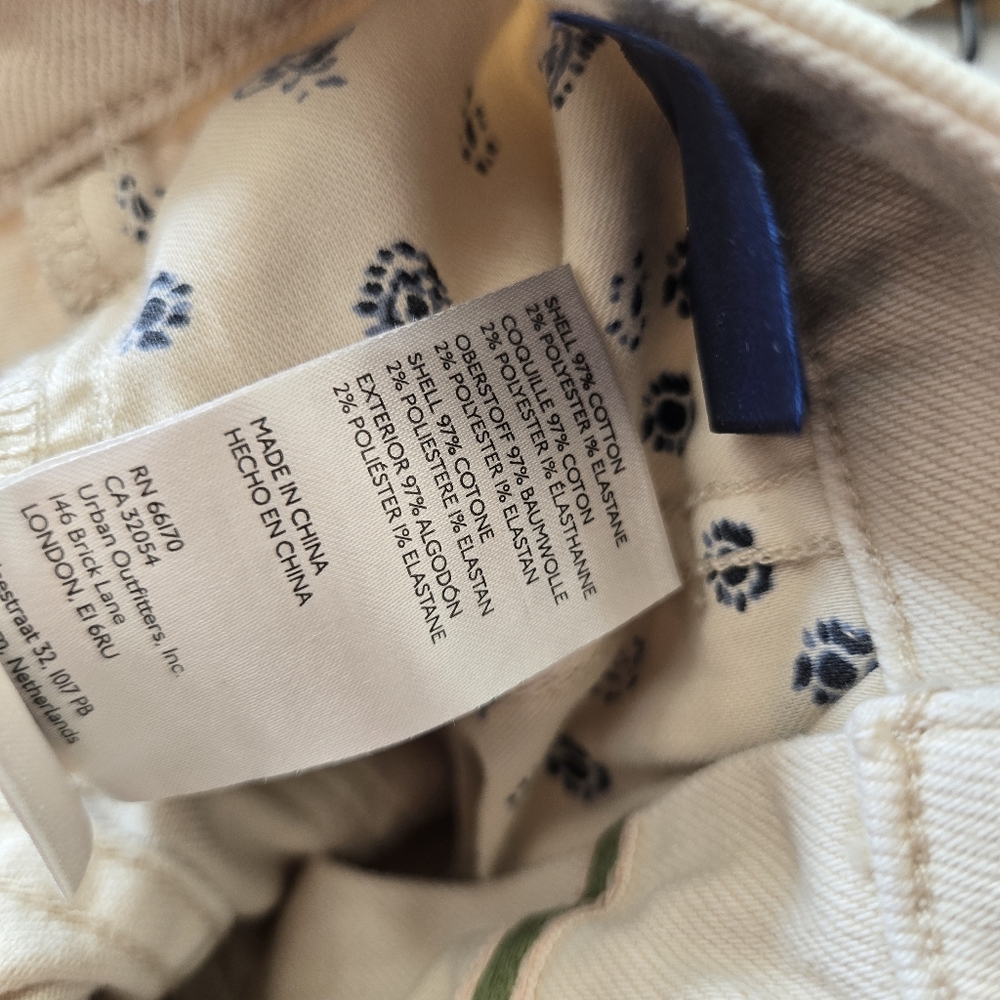 NWT Anthropologie Pilcro the Breaker Cream Pants Jeans, 26T - Picture 11 of 14